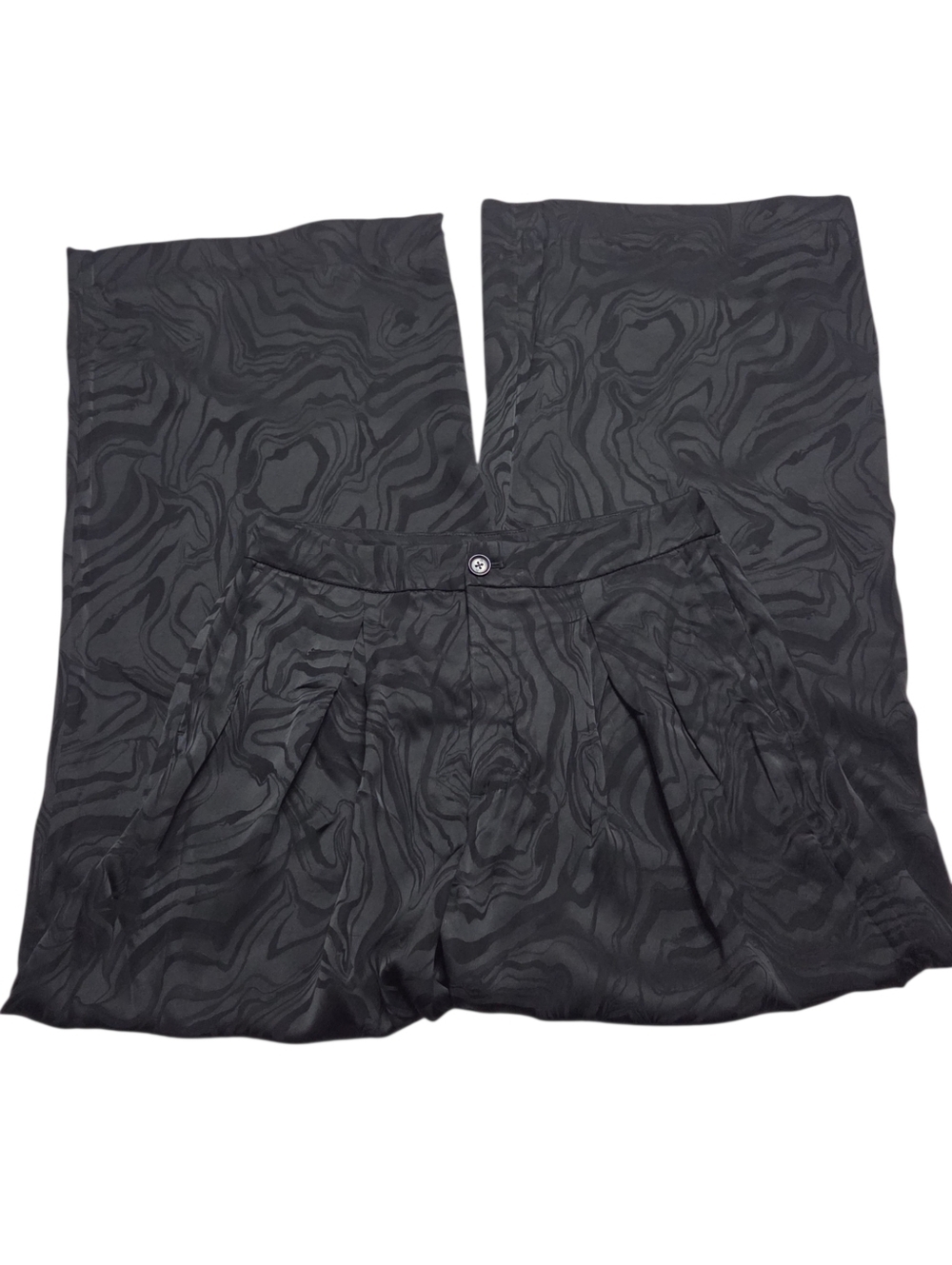 Banana Republic Jacquard Pleated Wide Leg Pants Black 4 - Picture 7 of 12
